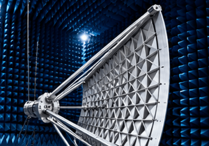 Compact range reflector inside an anechoic chamber