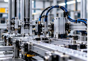 Automated industrial processing machinery with linear actuators