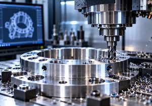 Five-axis machining of a precision aluminum component