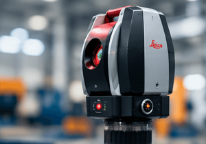 Laser tracker set up for large-scale dimensional measurement